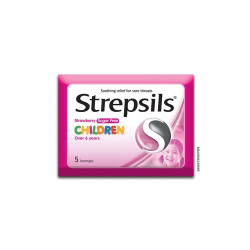 STREPSILS Strawberry Sugar Free for Children 1×5